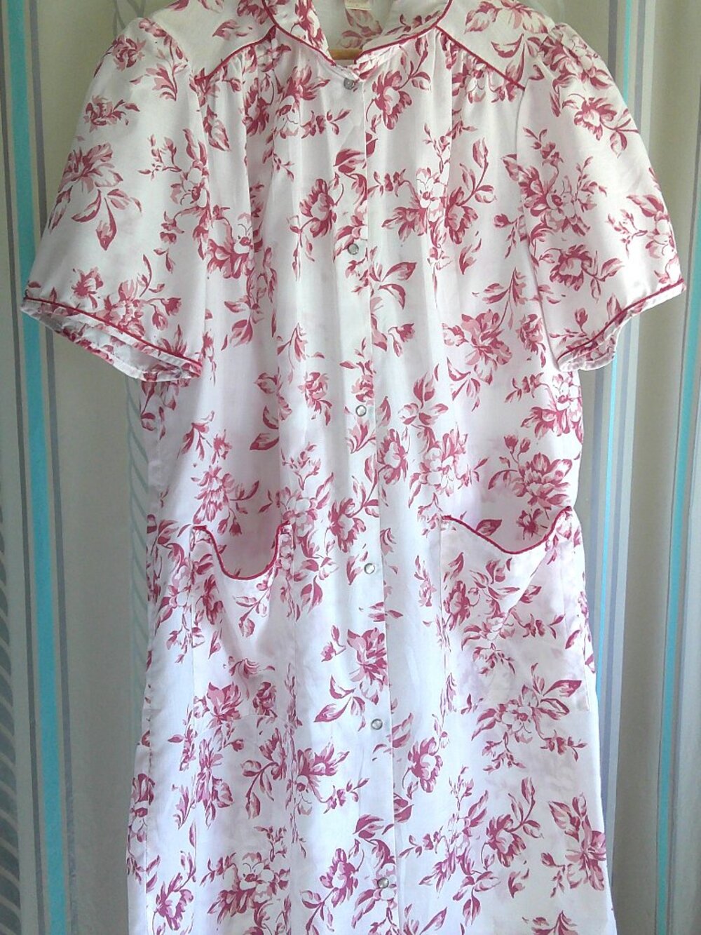 "Carriage Court" Vtg Sears Hosecoat/Housedress/Robe w Snaps Woman M